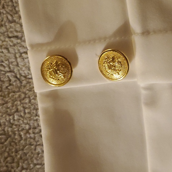 White silk like stretchy zipper pocketed pencil mini skirt - Picture 3 of 4